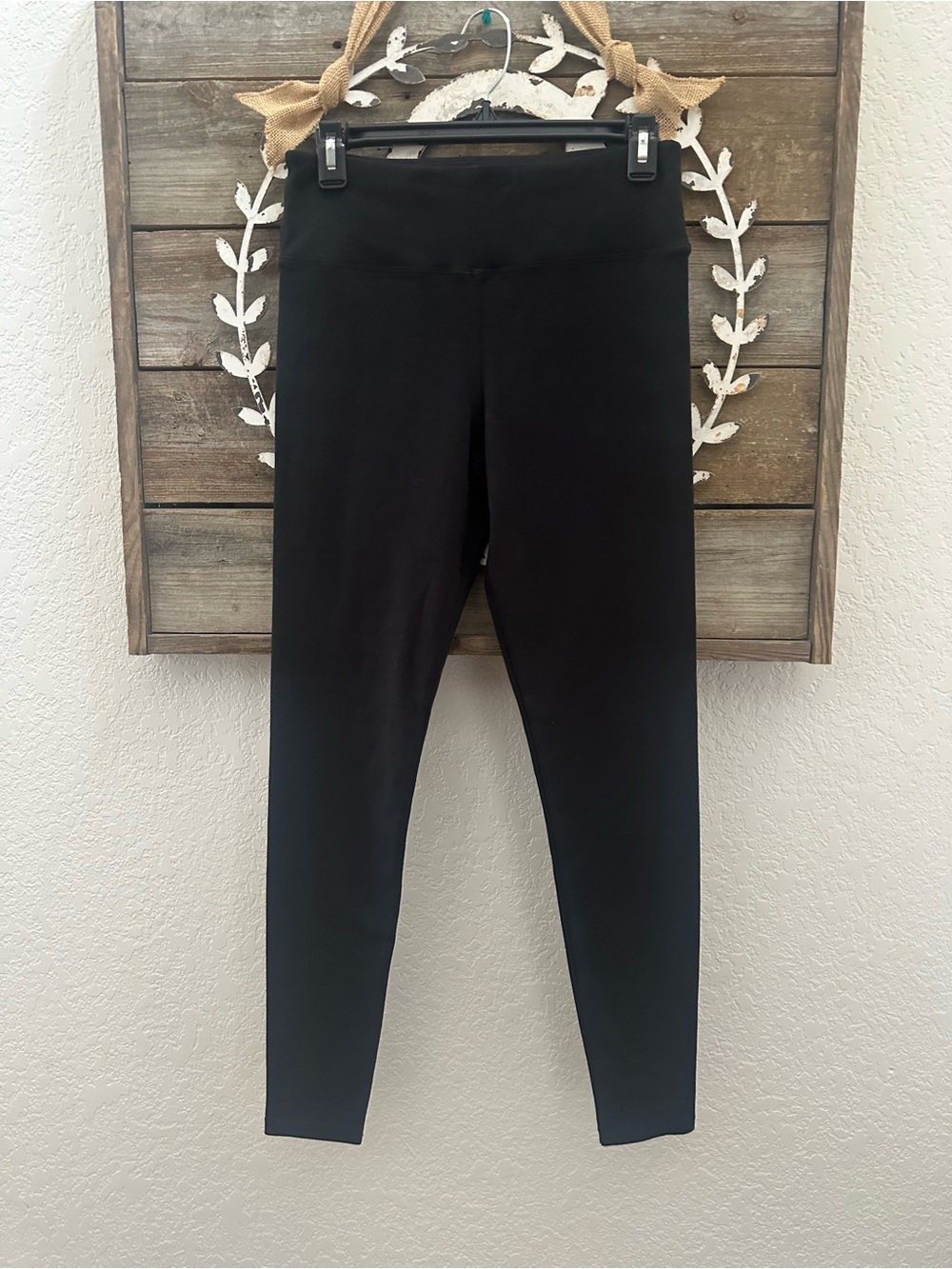 Skims Women's Black High-Waist stretch cotton Leggings size L NWT